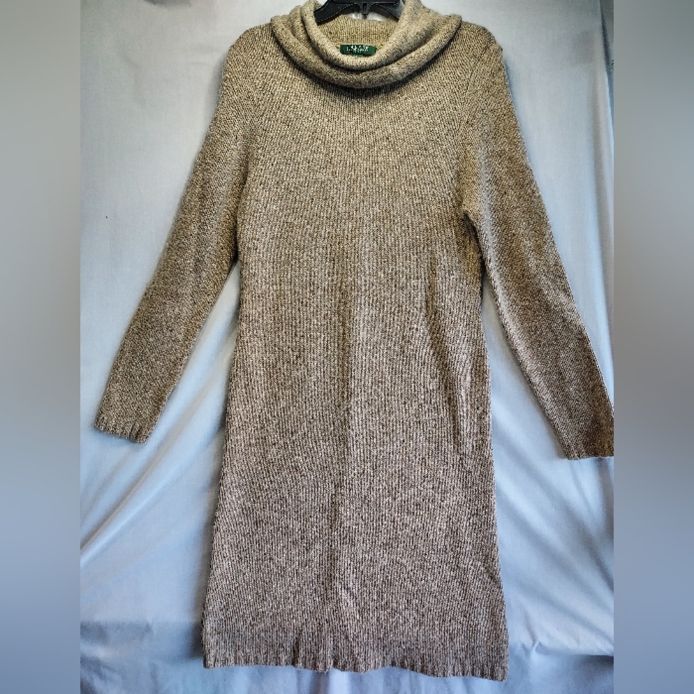 Lauren‎ Ralph Lauren petite large wool blend sweater dress.